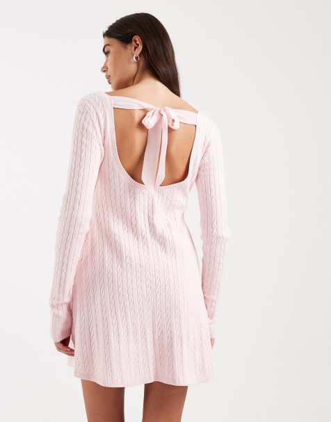 Hollister - Robe pull coupe babydoll courte avec liens au dos - Rose - view 1