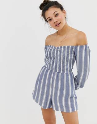 Hollister romper stripe-Blue