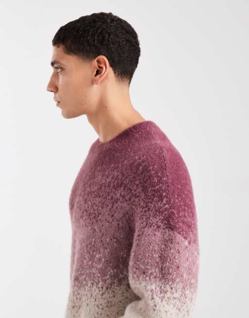 Hollister – Rosa, fluffig tröja med boxig passform och ombréeffekt, 4 av 5