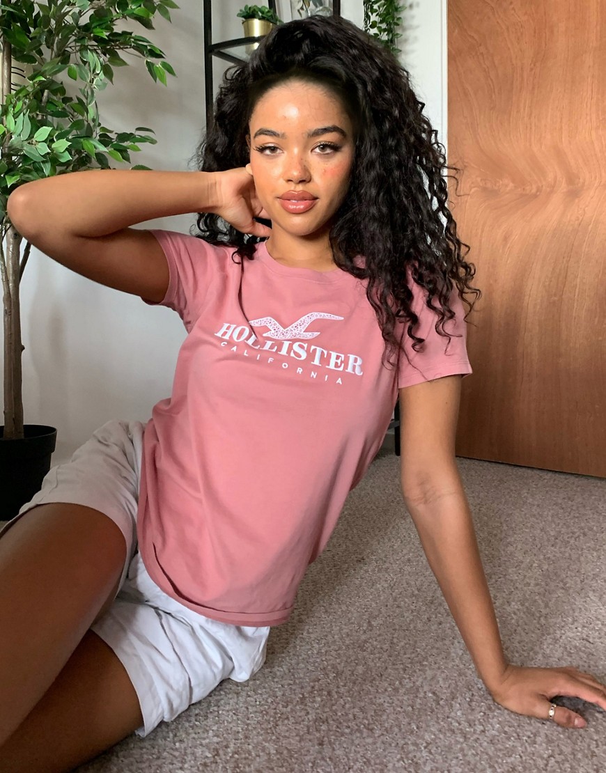 Hollister – Rosa t-shirt med logga