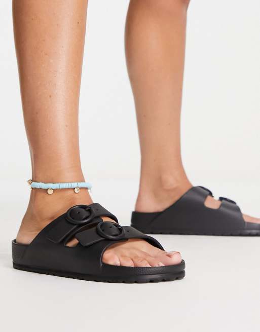 Hollister rubber buckled sandals in black