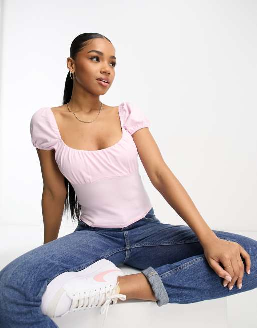 Hollister square neck top on sale