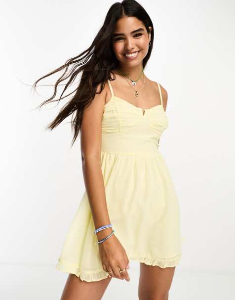 Pale yellow summer dress shop