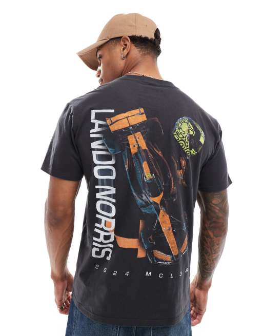 Hollister - Ruimvallend T-shirt met 'Lando McLaren' print op de achterkant in zwart