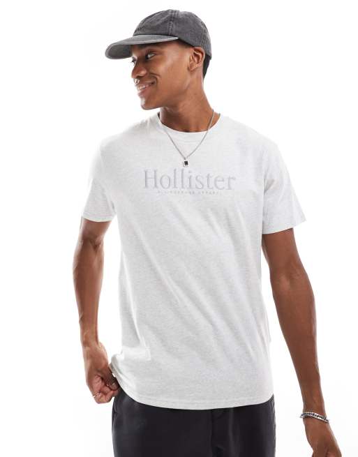 Hollister - Ruimvallend T-shirt met logo detail in grijs