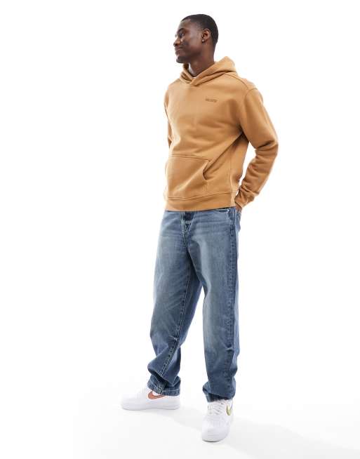 Hollister Ruimvallende hoodie met klein logo en ritszak in