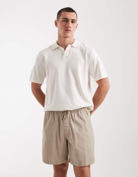 Hollister – Sandfärgade shorts i twill med elastisk midja - view 1