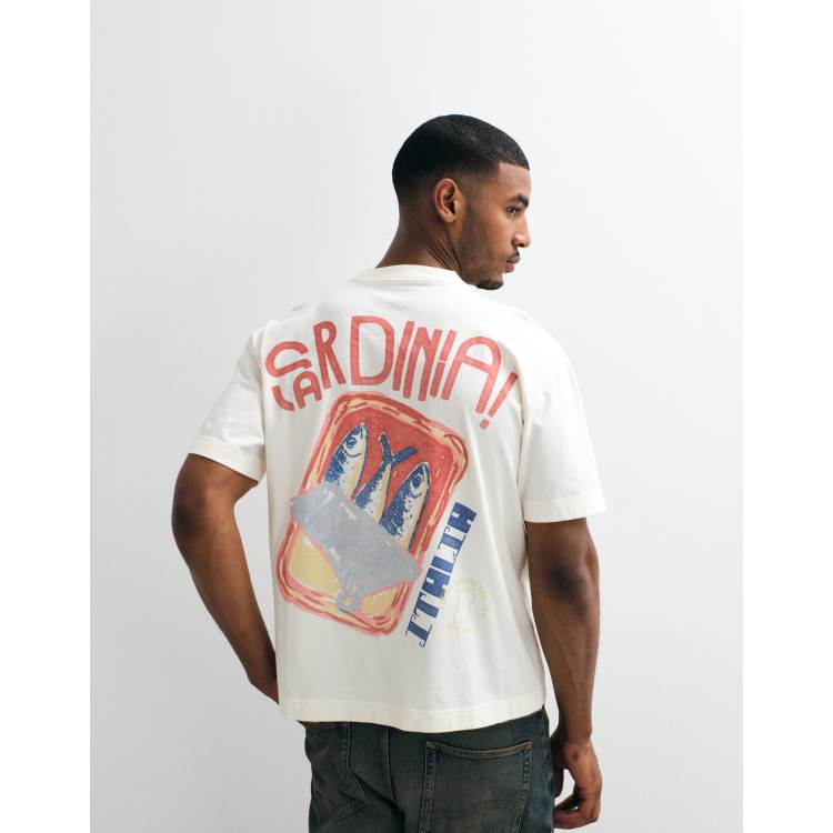 Hollister Sardinia back graphic boxy t-shirt in white | ASOS