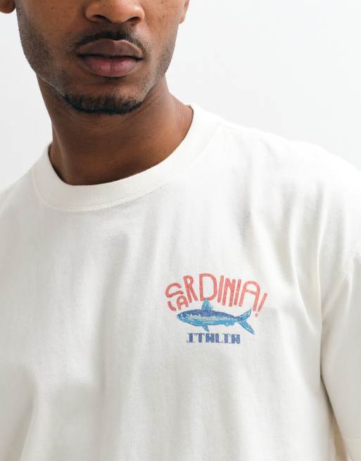 Hollister Sardinia back graphic boxy t-shirt in white, 4 of 5