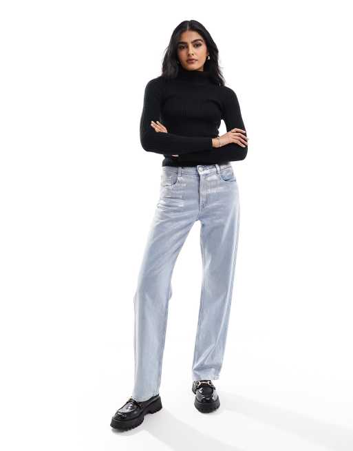 Hollister – Schmal geschnittener Rollkragenpullover in Schwarz, 3 von 4