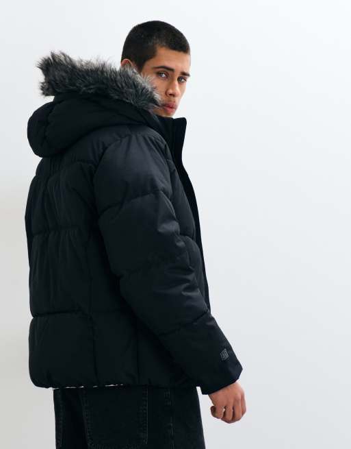 Hollister schwere Steppjacke mit Kapuze in Blau, 5 von 5