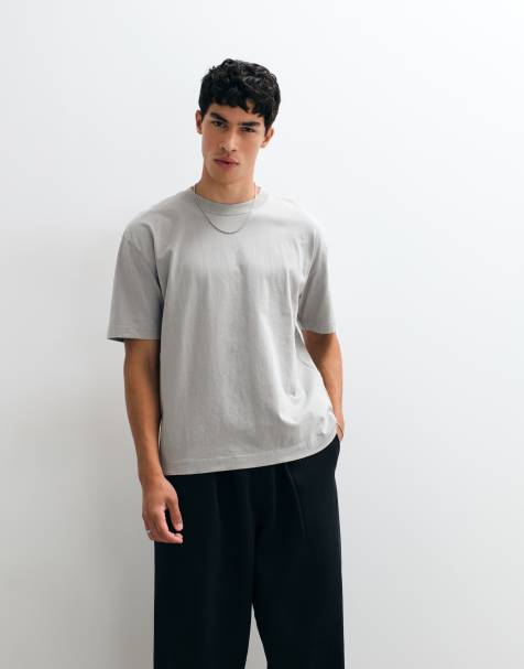 Hollister schweres, kastiges T-Shirt in Anthrazit - view 1