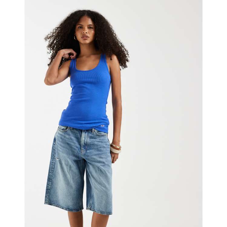 Hollister scoop neck tank top in cobalt blue | ASOS