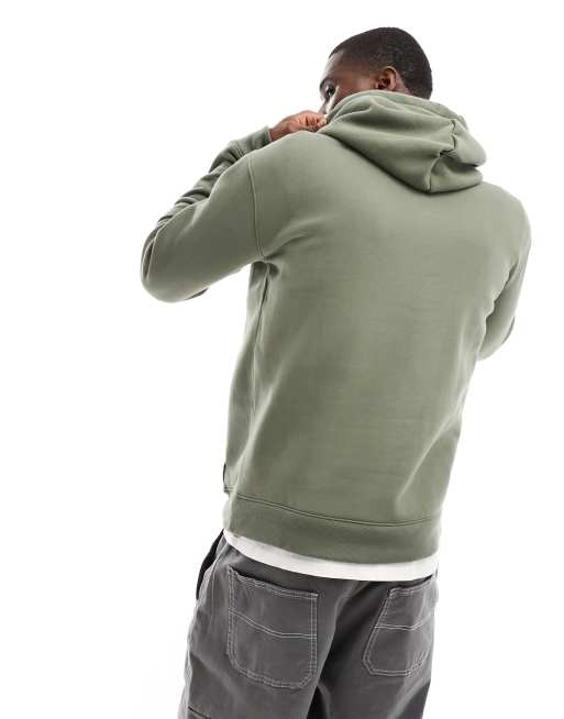 Hollister script central logo hoodie in olive green