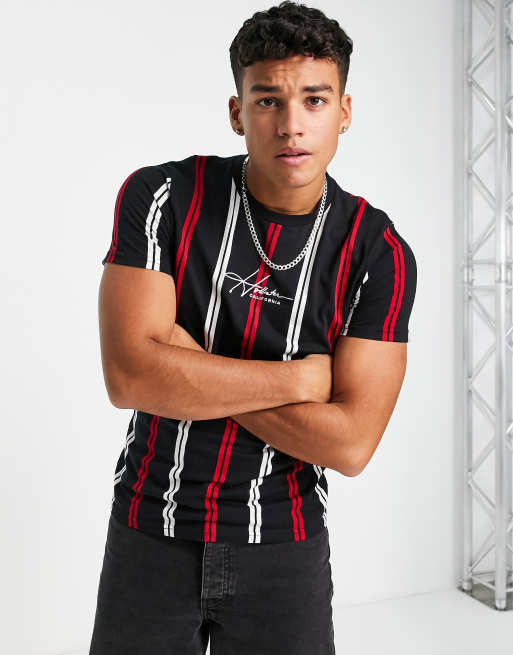 Hollister black and white striped shirt store