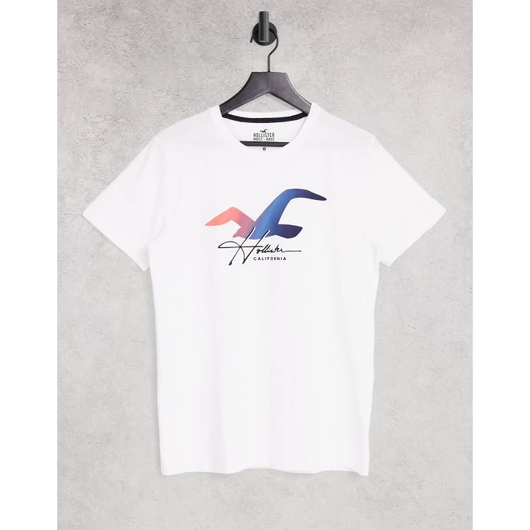 Hollister seagull logo T-shirt in white