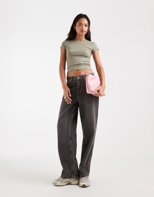 Hollister seamless baby tee i khaki, 2 av 4