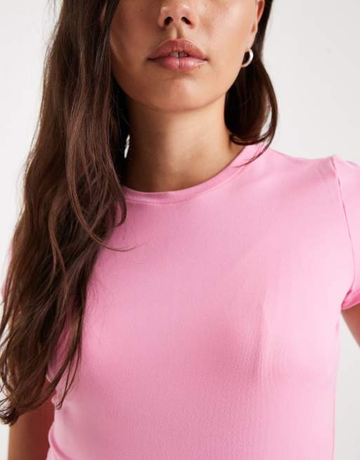 Hollister seamless baby tee in bubblegum pink, 2 of 4
