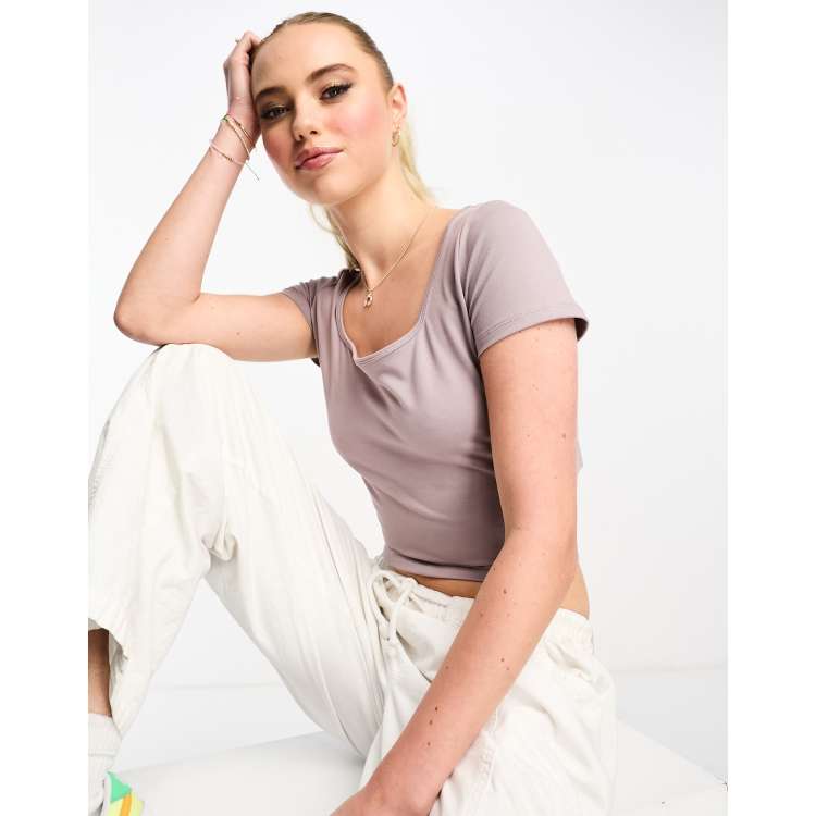 Hollister square neck top on sale