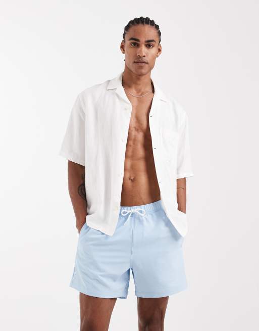 Hollister seersucker swim shorts in blue, 2 of 5