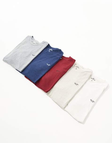 Hollister – Set med olikfärgade t-shirt med ikonlogga, 5-pack - view 1