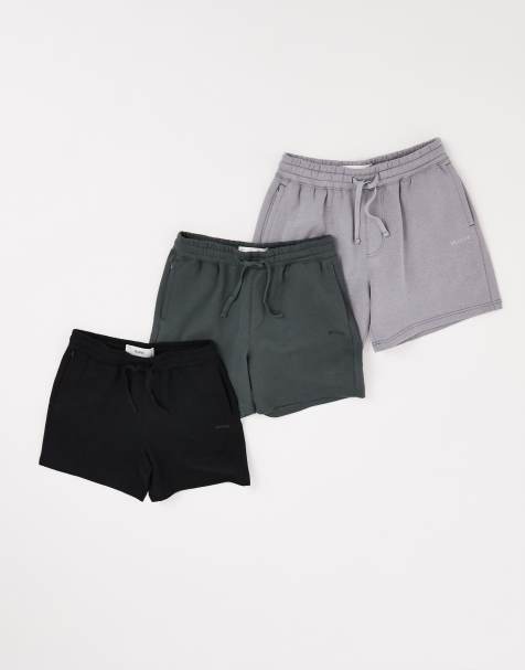 Hollister - Set van 3 8-inch shorts vasn jersey in grijs en zwart - view 1