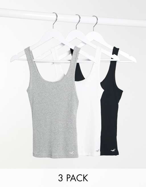 Hollister - Set van 3 basic tanktops