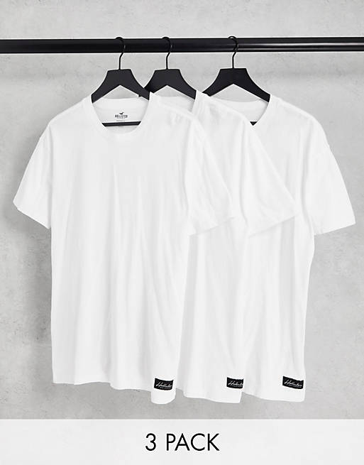 Hollister - Set van 3 oversized T-shirts in wit