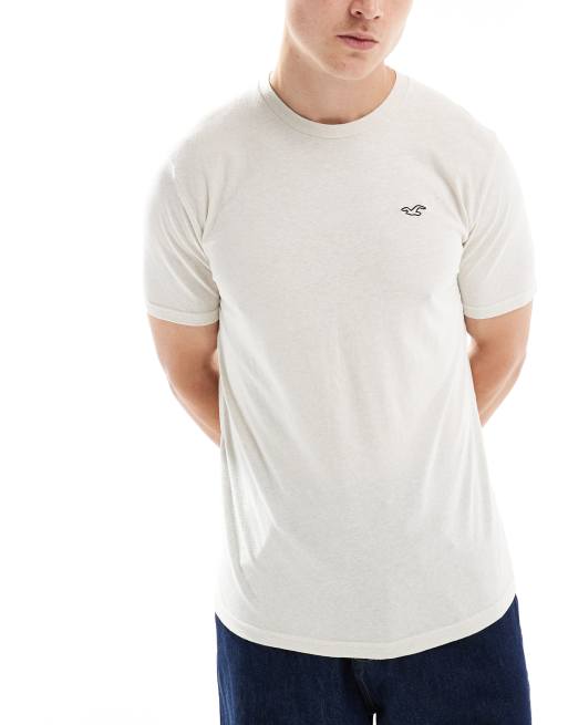 Hollister Set van 3 T shirts met logo in groen grijs creme gemeleerd ASOS
