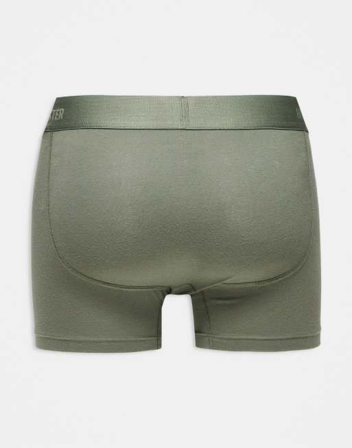 Hollister Set van 5 boxershorts in naturel groen grijs en zwart ASOS
