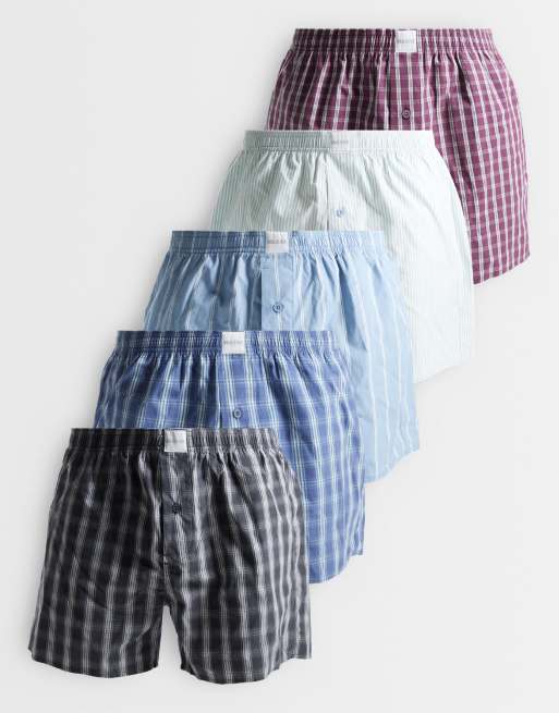 Hollister set van 5 boxershorts met ruitprint, 1 van 3