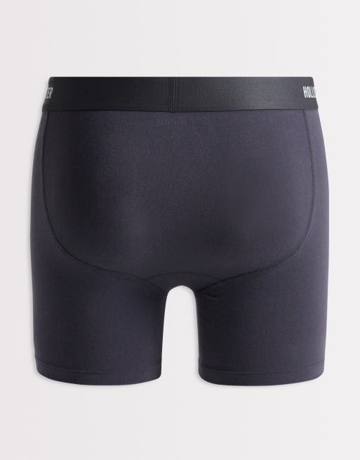 Hollister - Set van 5 lange boxershorts met logoband in multi effen, 2 van 3