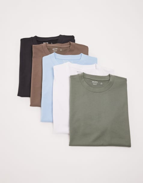 Hollister - Set van 5 T-shirts met korte mouwen in naturel, blauw en groen - view 1