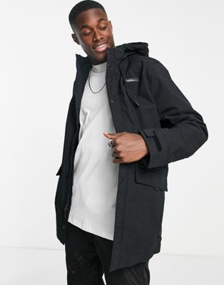 Hollister shell hooded parka jacket in black