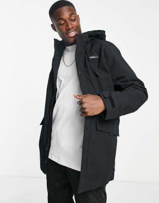 Hollister Shell Hooded Parka Jacket In Black ModeSens