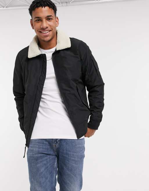 Hollister sherpa lined bomber jacket new arrivals