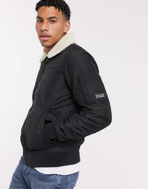 aviator bomber jacket in black | ASOS