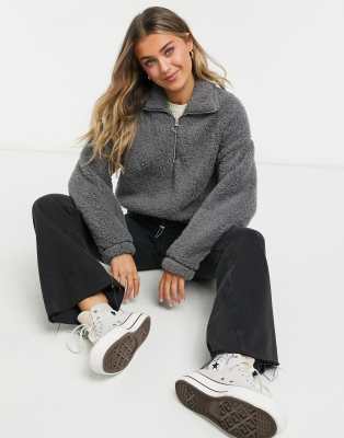 hollister sherpa half zip