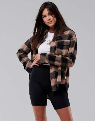 Hollister shirt in brown plaid