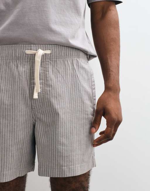 Hollister - Short à enfiler en coton et lin mélangés avec rayures - Marron, 3 de 5