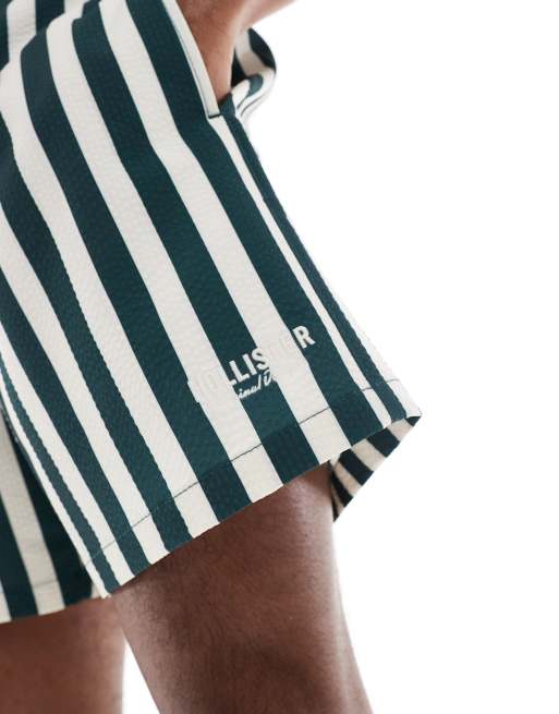 Hollister - Short de bain à logo et rayures - Vert, 3 de 4