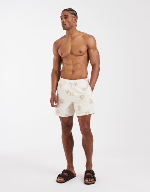 Hollister - Short de bain en crépon imprimé soleils - Jaune, 2 de 5