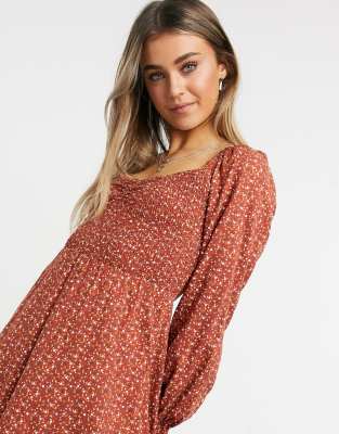 burnt orange short dress