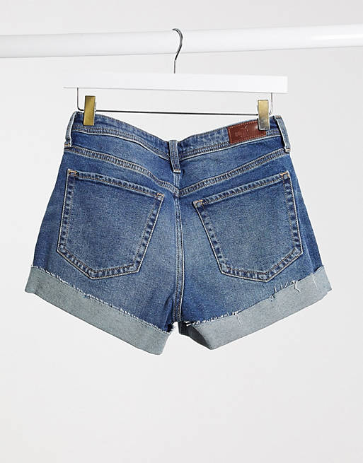 Mode Shorts en jean Pantalons courts Hollister Short en jean bleu fonc\u00e9 style simple 