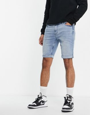 Homme Hollister - Short en jean super skinny - Délavage clair