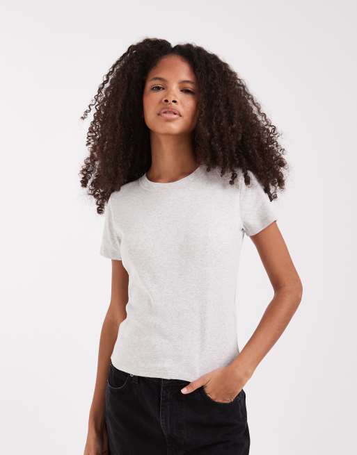 Hollister short sleeve baby tee in heather gray, 4 of 4