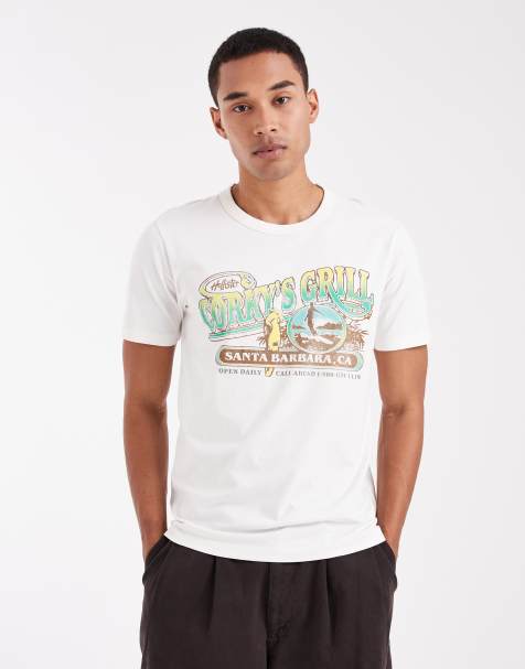 Hollister short sleeve back motif detail t-shirt in white - view 1