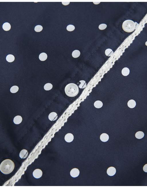 Hollister Short-sleeve button front shirt in navy blue dot, 3 of 4
