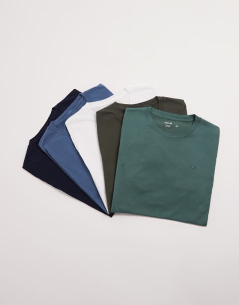 Hollister short sleeve classic fit chest logo 5 pack t-shirt in multi - view 1