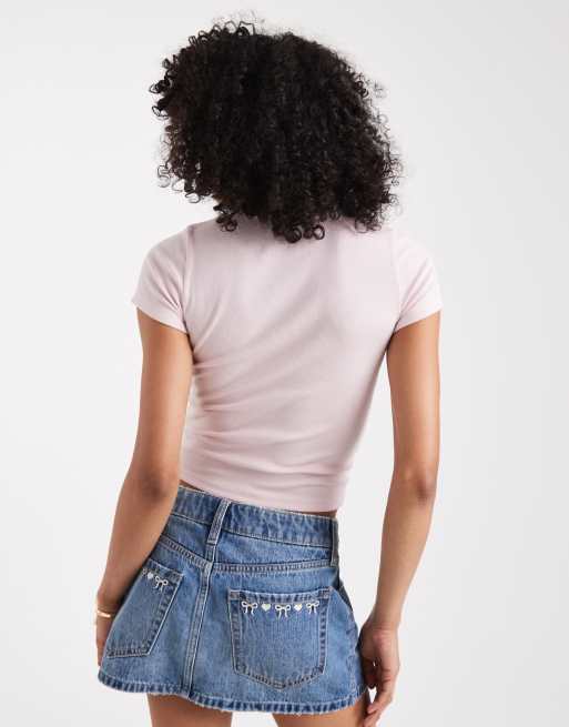 Hollister short sleeve crew neck t-shirt in lilac, 2 of 4